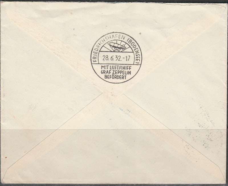 LIECHTENSTEIN 1932 FROM VADUZ  WITH ZEPPELIN TO WERTTEMBERG REDIRECTED SUPER CACHETS LOOK SCANS X2