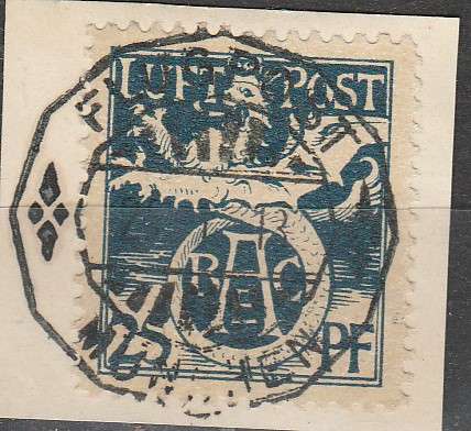 BAVARIA ISSUE 1912 SPECIAL FLIGHT STAMP C/V 400 EURO'S R 7,690.00 LOOK SCAN