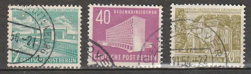 A LOVELY GERMAN BERLIN 1954 Mi#121/123 FULL SET F.U. C/VR640.00  LOOK SCAN