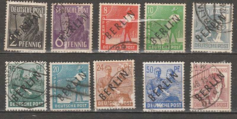 A LOVELY GERMAN BERLIN 1948 OVERPRINTS  IN BLACK F.U. C/V R2,890.00  LOOK SCAN