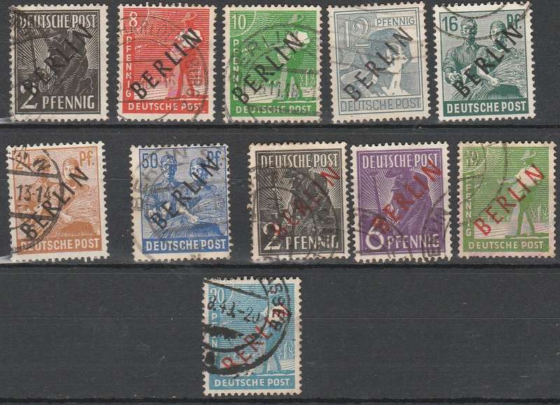A LOVELY SELECTION OF BERLIN OVERPRINTS BLACK AND RED F.U.LOOK SCAN X 2