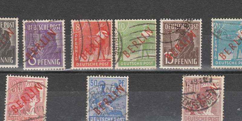 A LOVELY GERMAN BERLIN 1948 OVERPRINTS  IN RED F.U. C/V R770.00  LOOK SCAN