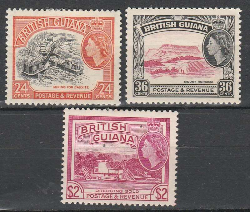 BRITISH GUIANA SELECTION OF HIGH VALUE STAMPS LOOOK SCAN X 2