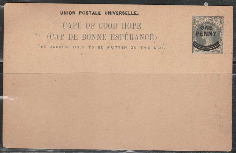 A SUPER POST CARD CAPE OF GOOD HOPE OVERPRINTER ONE PENNY MINT LOOK SCAN