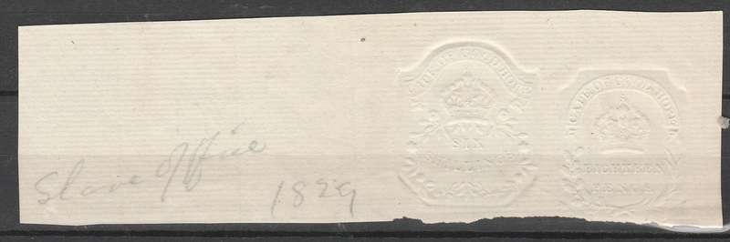 A EMBOSSED CAPE OF GOOD HOPE REVENUE 1829 6s AND 18d  LOOK SCAN