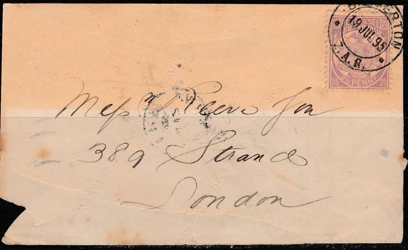 A COVER 1895 FROM BARBERTON TRANSVAAL TO LONDON LOOK SCAN X 2