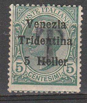 A SUPER STAMP ITALIAN OVERPRINTED VENEZIA TRIDENTINA "T" MINT HIGH C/V LOOK SCAN
