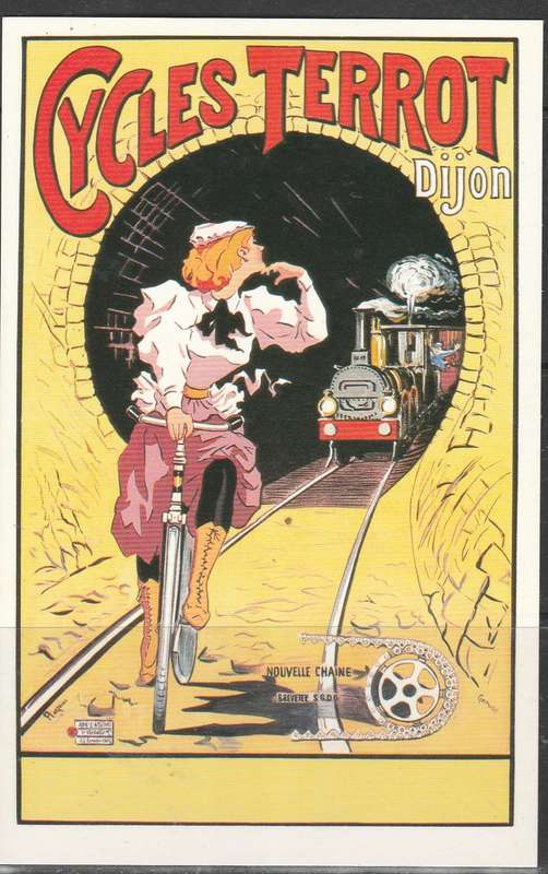A LOVELY COLOUR PICTURE POST CARD CYCLES TERROT MINT LOOOK SCAN