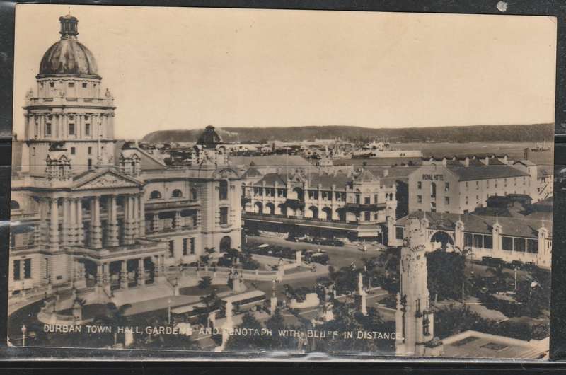 A LOVELY POST CARD PHOTO DURBAN CITY HALL F.U. LOOK SCAN 2