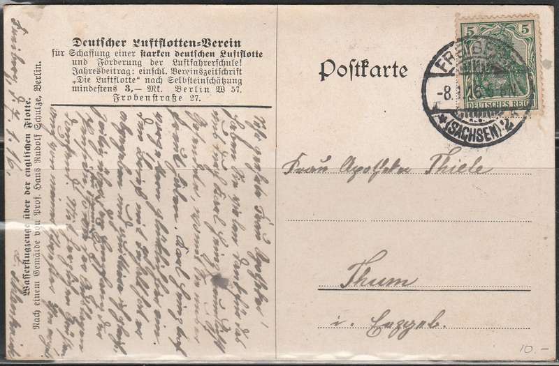 A LOVELY PICTURE POST CARD SHOWING GERMAN AIR CRAFTS BOMBING WAR SHIPS LOOK SCAN X 2