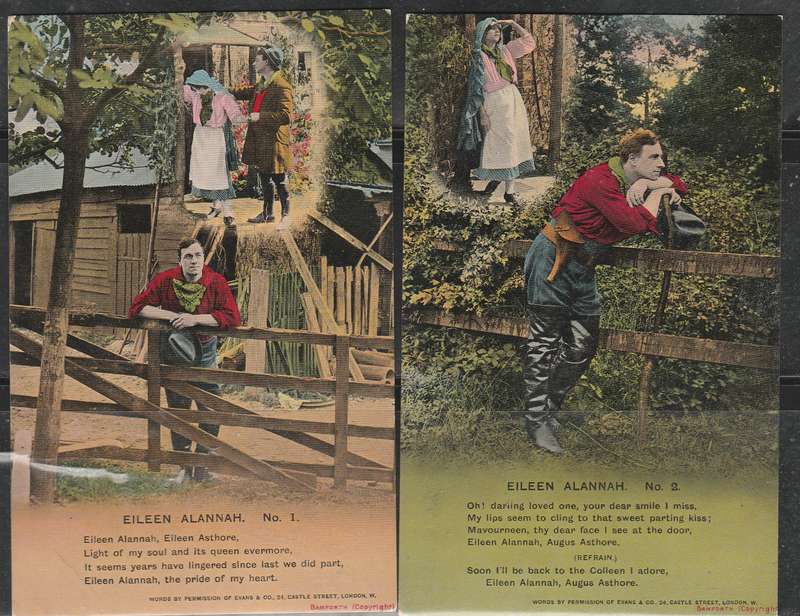 A SET OF 4  POST SONG CARDS EILEEN ALANNAH MINT LOOK SCAN X 2