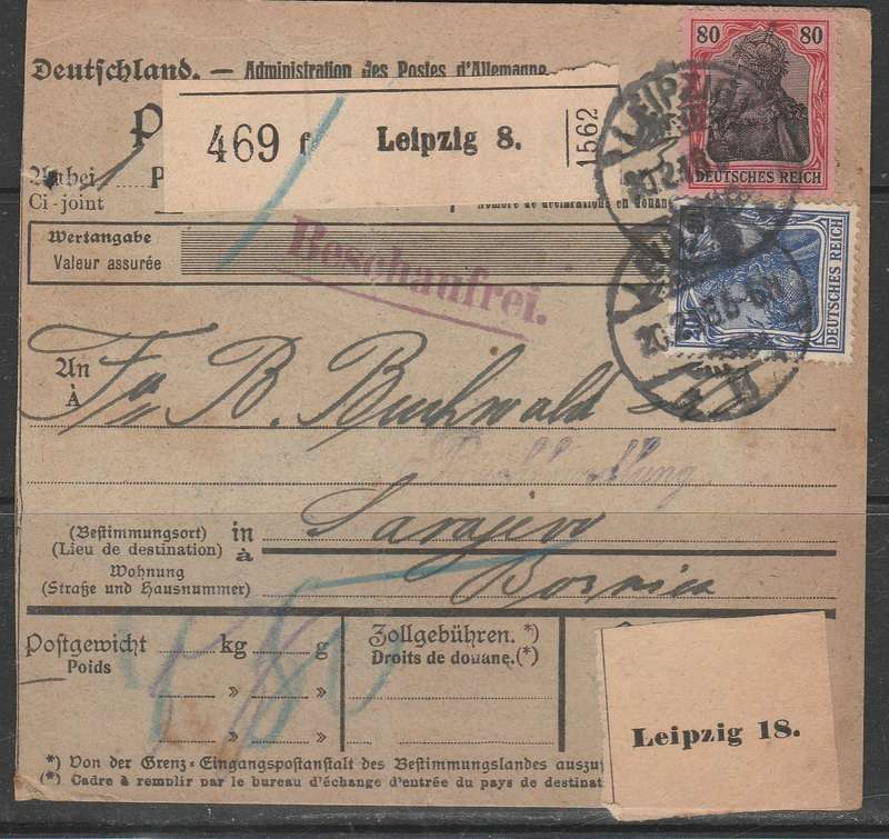 GERMAN CARD FROM LEIPZIG USED LOOK SCAN X 2
