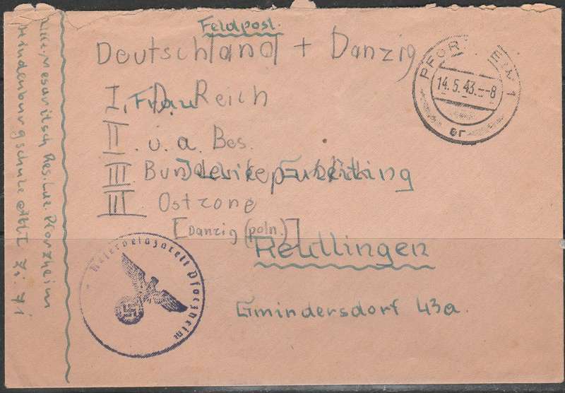 A GERMAN FELD POST COVER WITH CACHETS APPLIED LOOK SCAN
