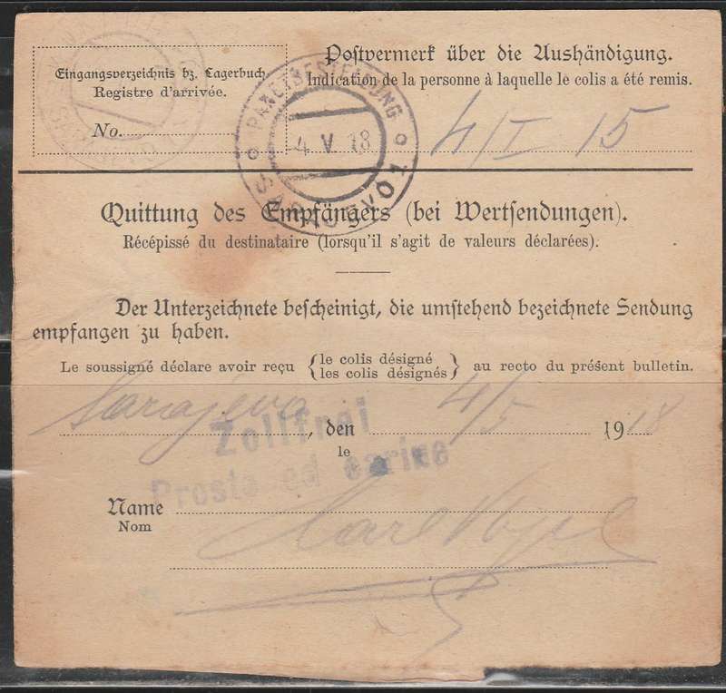 A LOVELY GERMAN MILILTARY POST LABEL  1918 LOOK SCAN X 2