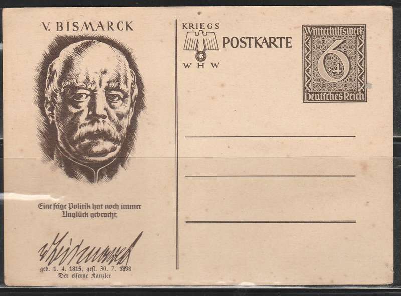 A GERMAN REICH SHOWING V. BISMARCK MINT LOOK SCAN