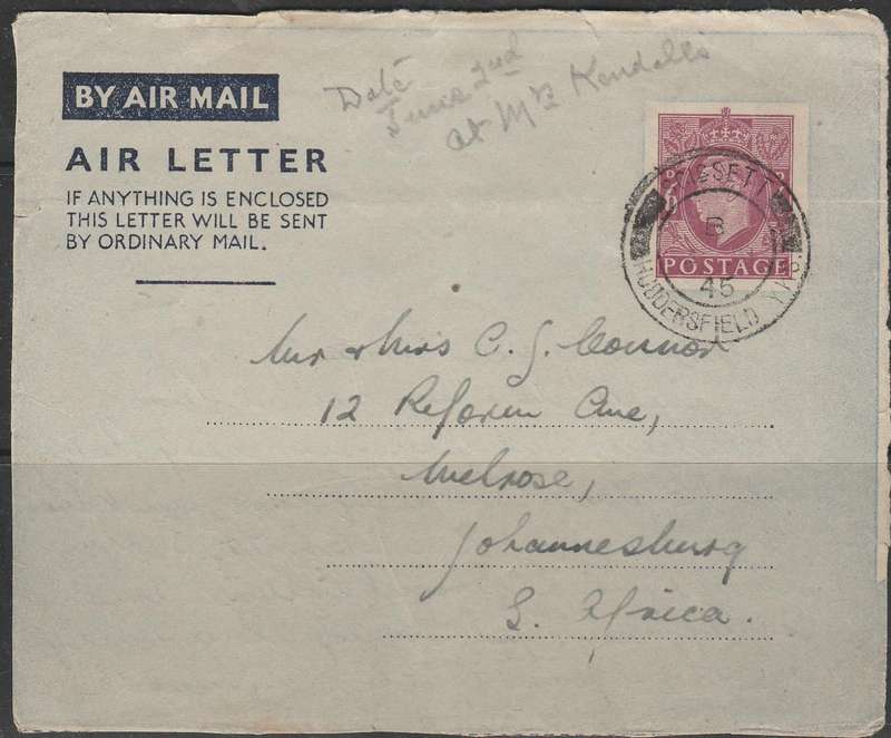 A FRONT AIR LETTER FROM GREAT BRITAIN TO S.A. LOOK SCAN