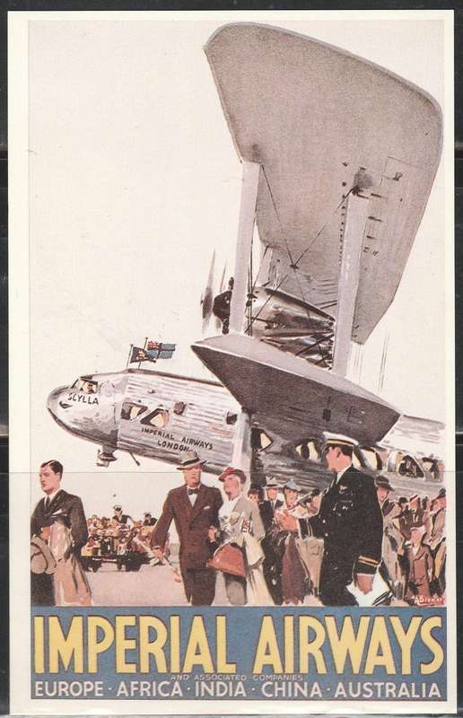 A LOVELY COLOUR PICTURE POST CARD IMPERIAL AIRWAYS MINT LOOK SCAN