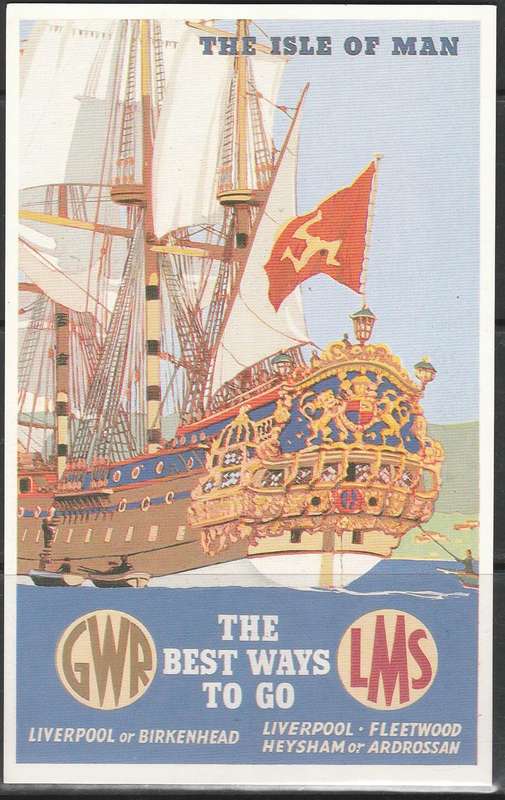 A LOVELY COLOUR PICTURE POST CARD ISLE OF MAN THE BEST WAY TO GO MINT LOOOK SCAN