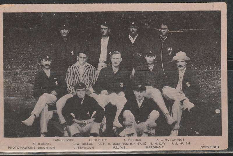 A LOVELY POST CARD SHOWING KENT CRICKET TEAM READ BELOW F.U LOOK SCAN