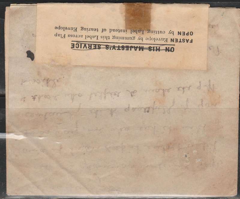 ON ACTIVE SERVICE TO PILGRIMS REST FRANKED SA STAMPS OVER PRINTED K. T. U. WITH CENSOR TAB SCAN X 2