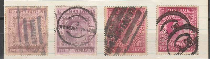 GREAT BRITAIN KING EDWARD 2/6 AND 5s USED NOT CHECKED AT ALL NO2 C/VR16,150.00 LOOK SCAN