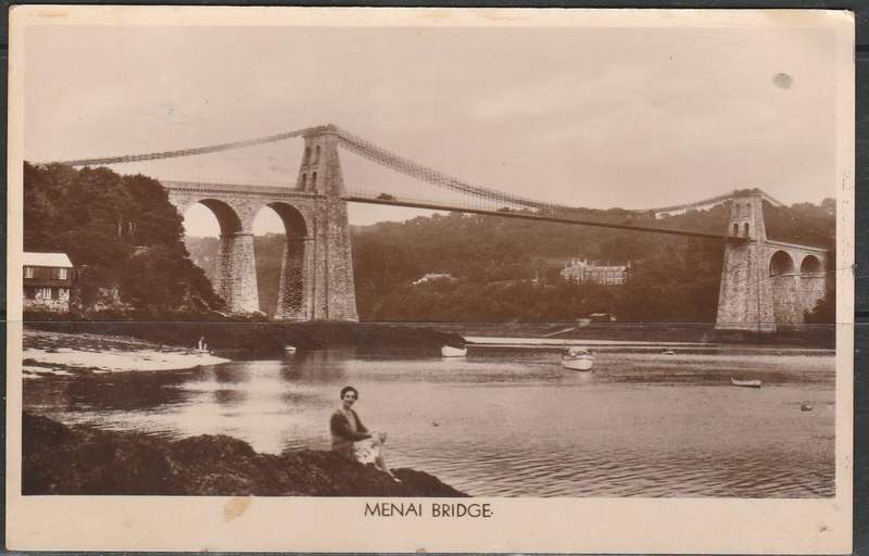 A PICTURE POST CARD SHOWING MENI BRIDGE MINT LOOK SCAN