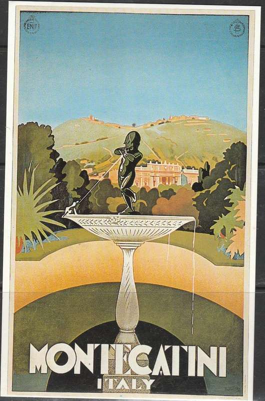 A LOVELY COLOUR PICTURE POST CARD MONTECATINI ITALY MINT LOOK SCAN