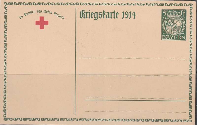 A POST CAED IN AID OF RED CROSS MINT KING LUDWIG OF BAVARIA MINT LOOK SCAN X 2