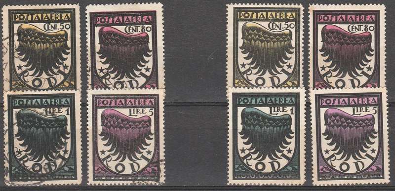 RODI AIR MAIL MINT & F.U. 1934 ISSUE LOOK SCAN X 2