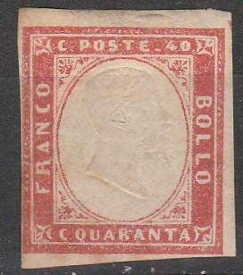 A SUPER STAMP FROM ITALY 1855 MI#13a MINT NO GUM HIGH C/V9,000.00 LOOK SCAN x 2