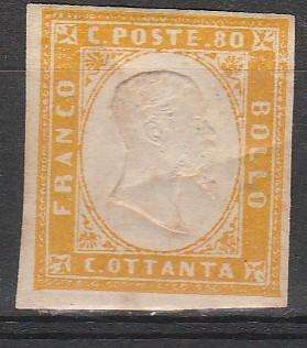 A SUPER STAMP FROM ITALY 1855 MI#14a MINT NO GUM HIGH C/V LOOK SCAN x 2