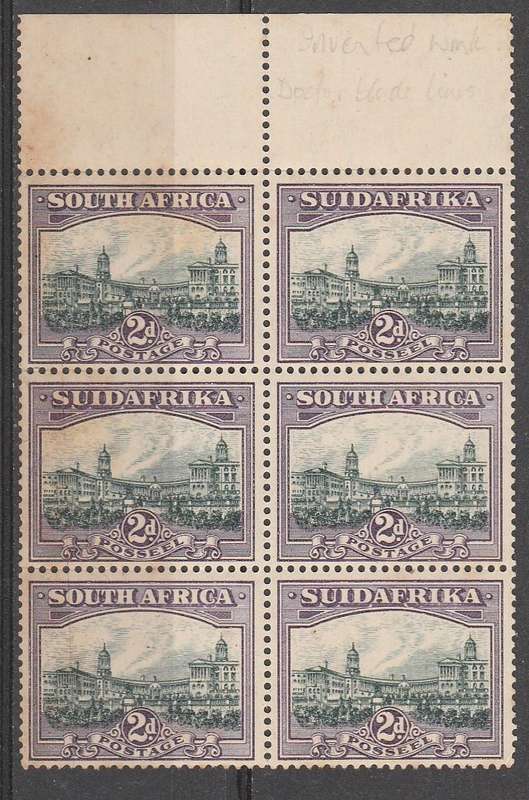 SOUTH AFRICA  BLOCK MINT** SACC44a C/V R3000.00 WITH VARIETY DOCTOR BLADE LEFT SIDE LOOK SCAN X2