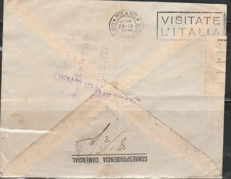 SPANISH CIVIL WAR 1937 COVER REDIRECTED FRANKED STAMPS BACK CENSORED INTRESTING LOOK SCAN X 2