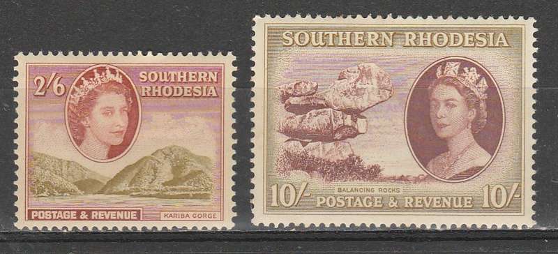 SOUTHERN RHODESIA 1953 ISSUES SACC#90&92a MINT* LOOK SCAN X2