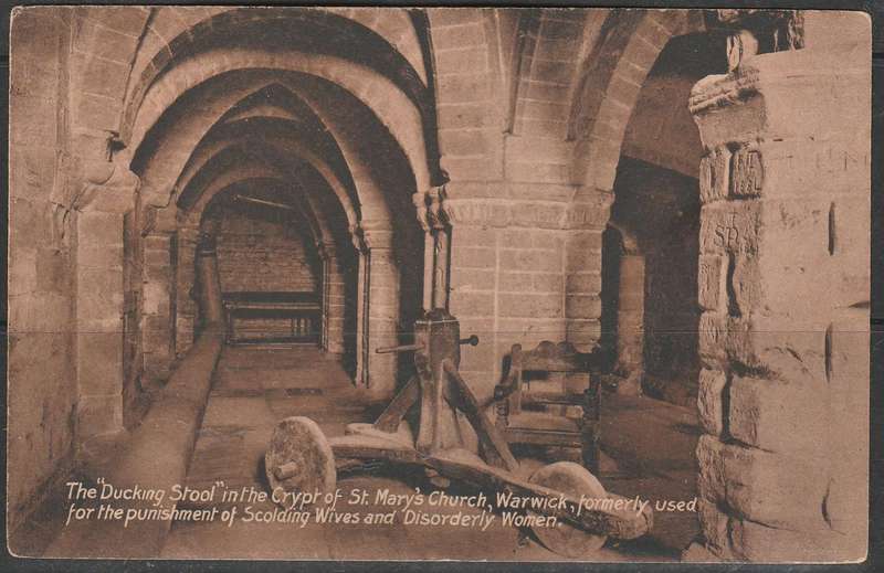 A LOVELY PICTURE POST CARD SHOWING THE DUCKING STOOL (READ BELOW) MINT LOOK SCAN