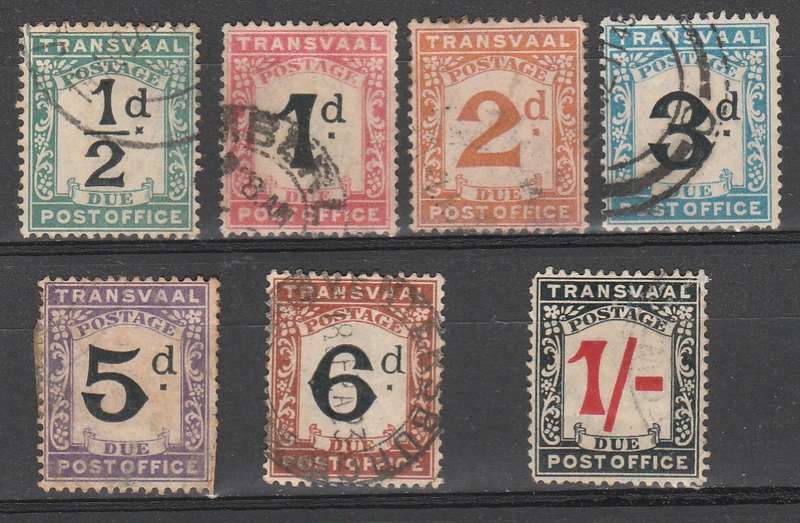 TRANSVAAL FULL SET POSTAGE DUES 1907 C/VR1595.00
