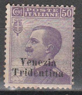 A SUPER STAMP ITALIAN 1918 OVERPRINTED VENEZIA TRIDENTINA MINT HIGH C/V LOOK SCAN