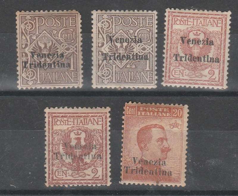 A SELECTION ITALIAN OVERPRINTED VENEZIA TRIDENTINA MINT HIGH C/V LOOK SCAN