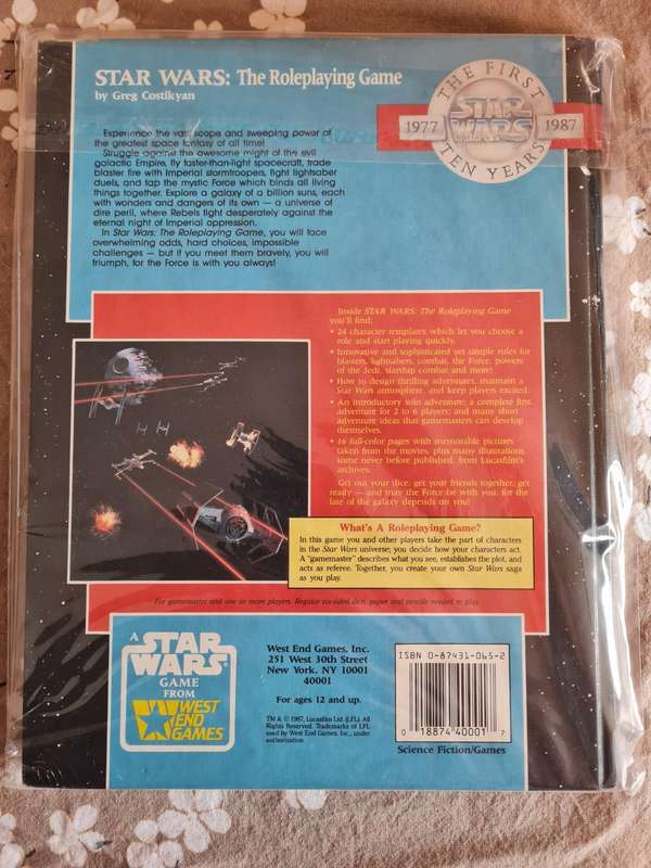 Star Wars - The Role Playing Game - West End Games RPG Hardcover Book
