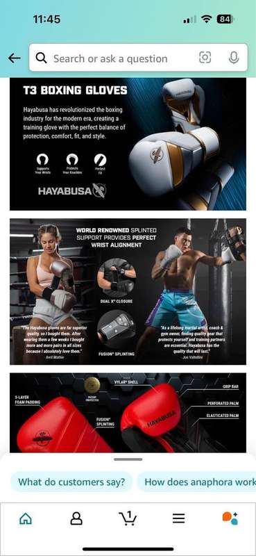 Hayabusa T3 Boxing Gloves - Black - 16oz