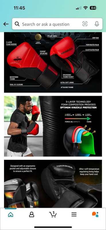 Hayabusa T3 Boxing Gloves - Black - 16oz