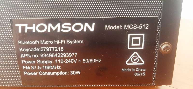 THOMSON MCS-512 BLUETOOTH MICRO HIFI SYSTEM - CD, USB, FM, AUX -  GREAT SOUND!