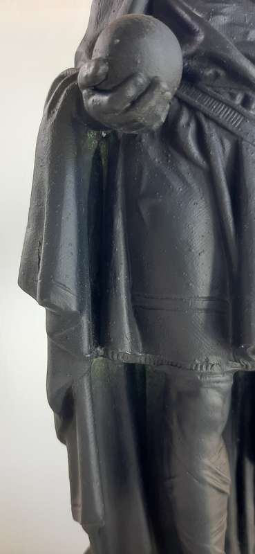 LARGE 45CM PEWTER STATUE OF CHARLEMAGNE (CHARLES THE GREAT) - KING OF THE FRANKS