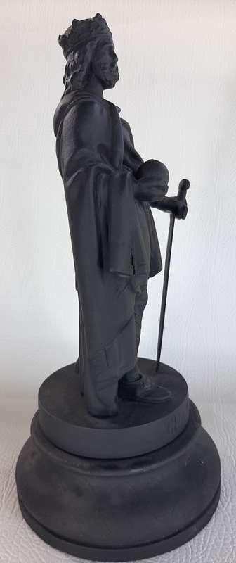 LARGE 45CM PEWTER STATUE OF CHARLEMAGNE (CHARLES THE GREAT) - KING OF THE FRANKS