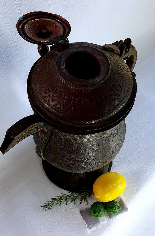 LARGE EXQUISITE BRASS TURKISH CEZVE COFFEE POT
