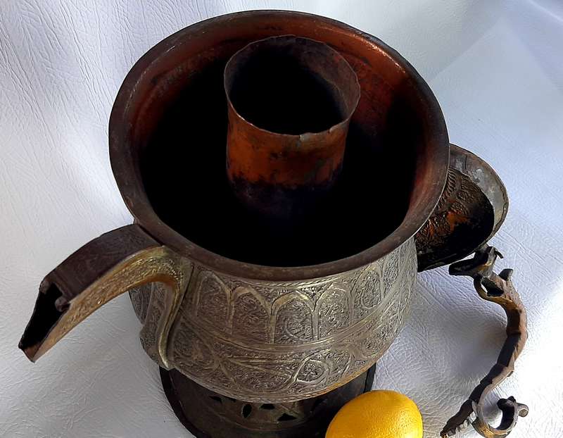 LARGE EXQUISITE BRASS TURKISH CEZVE COFFEE POT