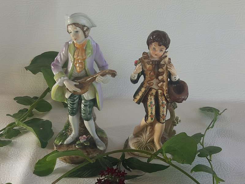 TWO CERAMIC VICTORIAN FIGURINES