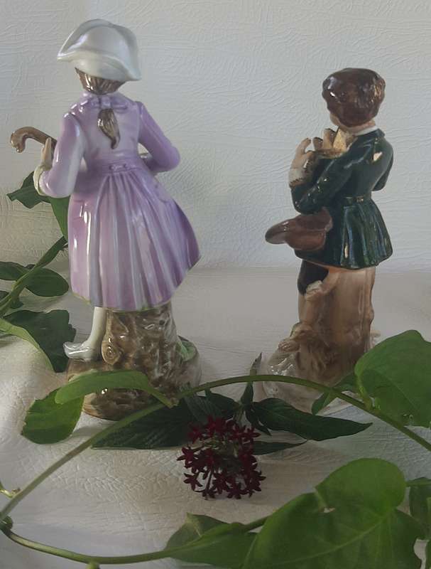 TWO CERAMIC VICTORIAN FIGURINES