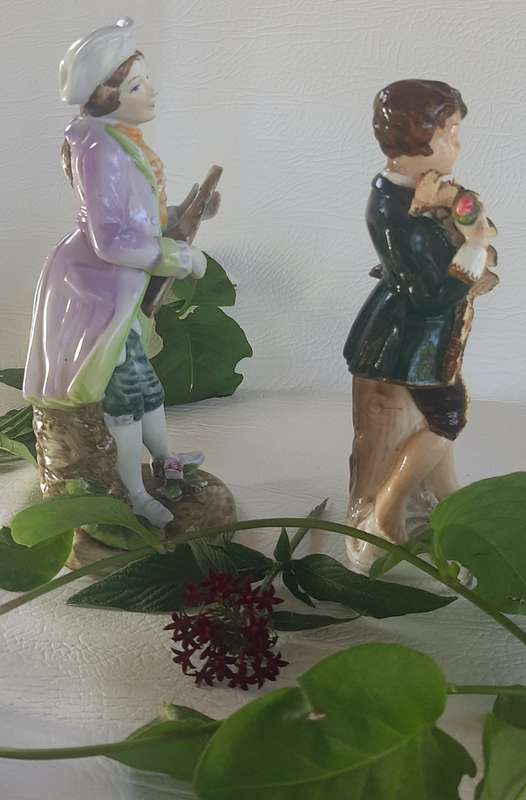 TWO CERAMIC VICTORIAN FIGURINES