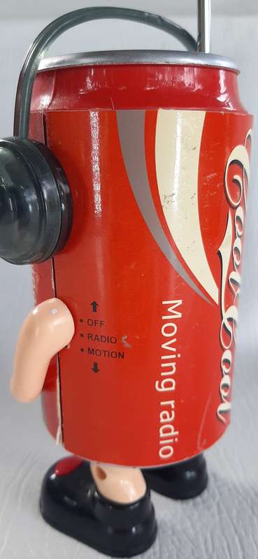 COOLCOOL MOVING RADIO - VINTAGE NOVELTY SODA CAN RADIO - 16CM TALL